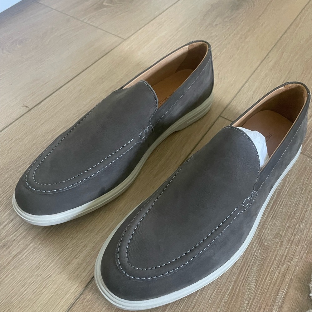 Brand New Peter Millar Men's Gray Slip-On Loafers